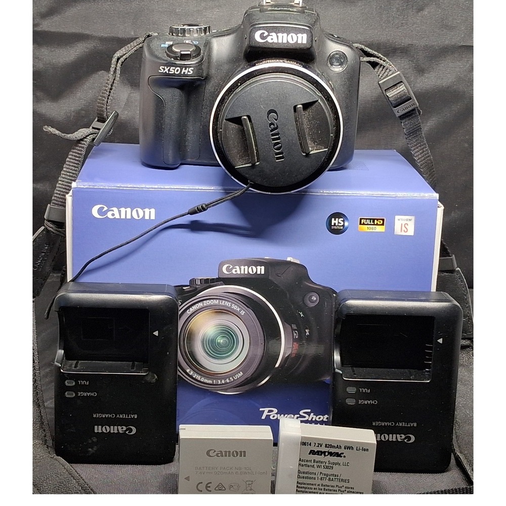 Canon PowerShot SX50 HS Digital Camera 12.1MP 50x Zoom Black Bundle with Box